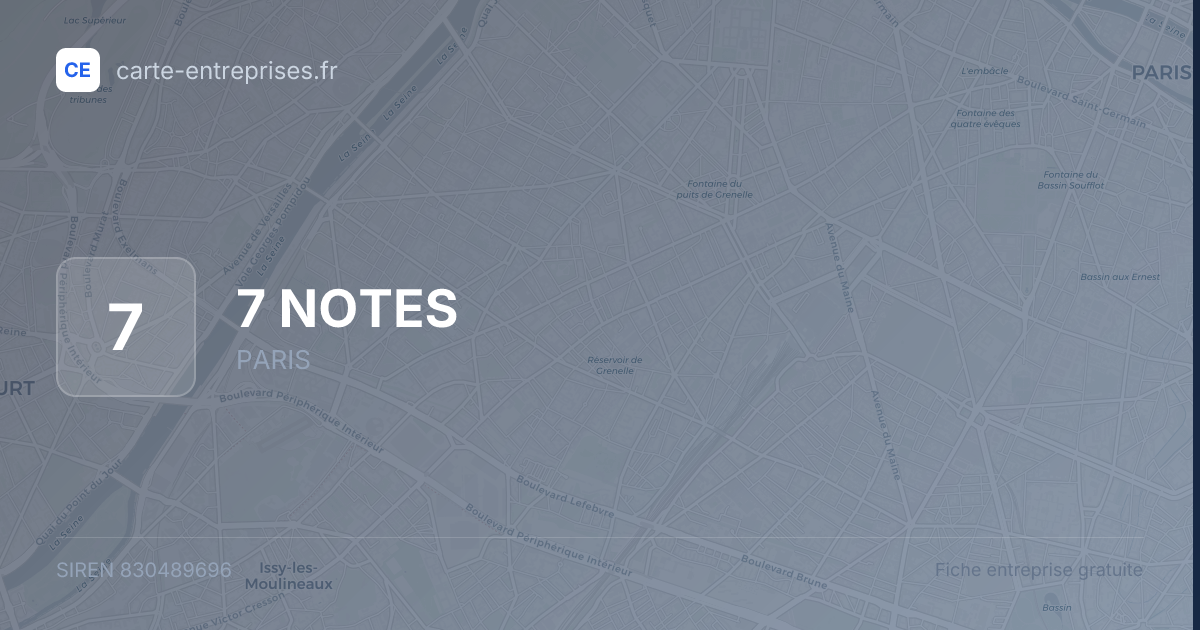 7 NOTES — 830489696 — fiche entreprise