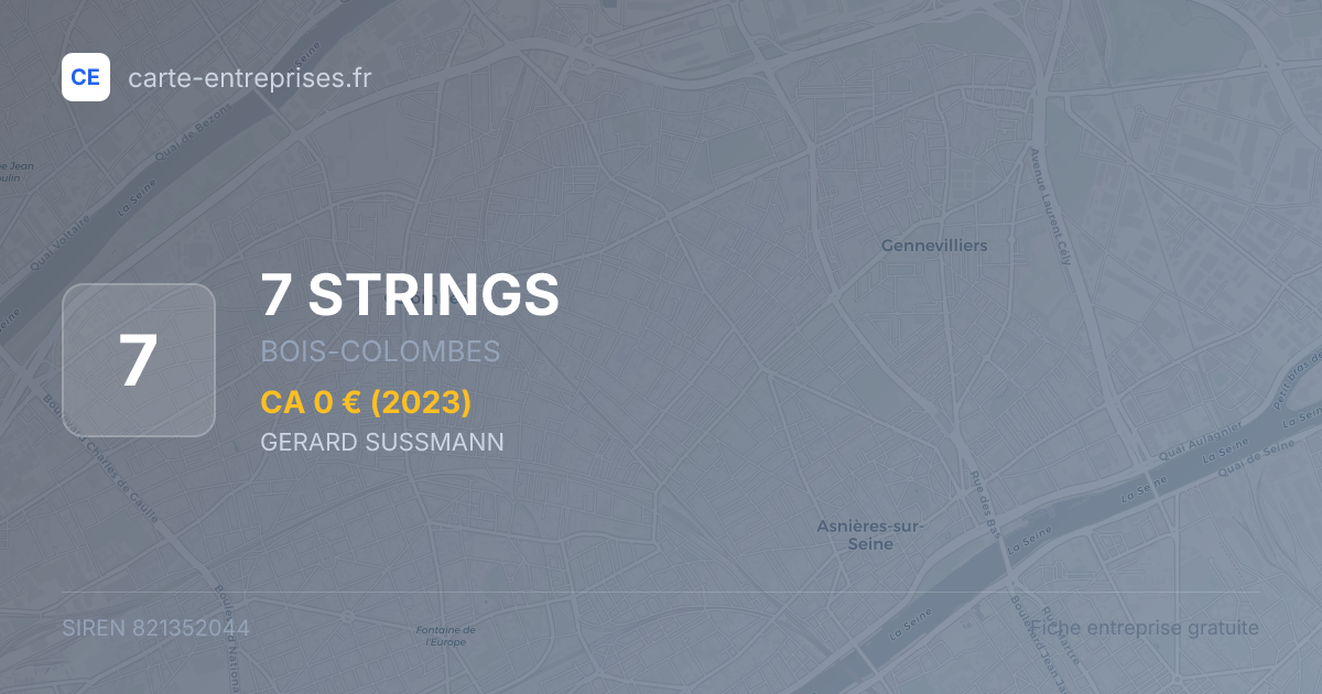 7 STRINGS — 821352044 — fiche entreprise