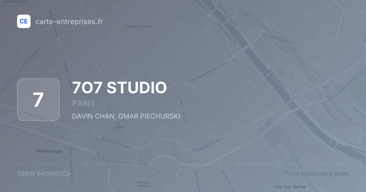 7O7 STUDIO — 940800709 — fiche entreprise
