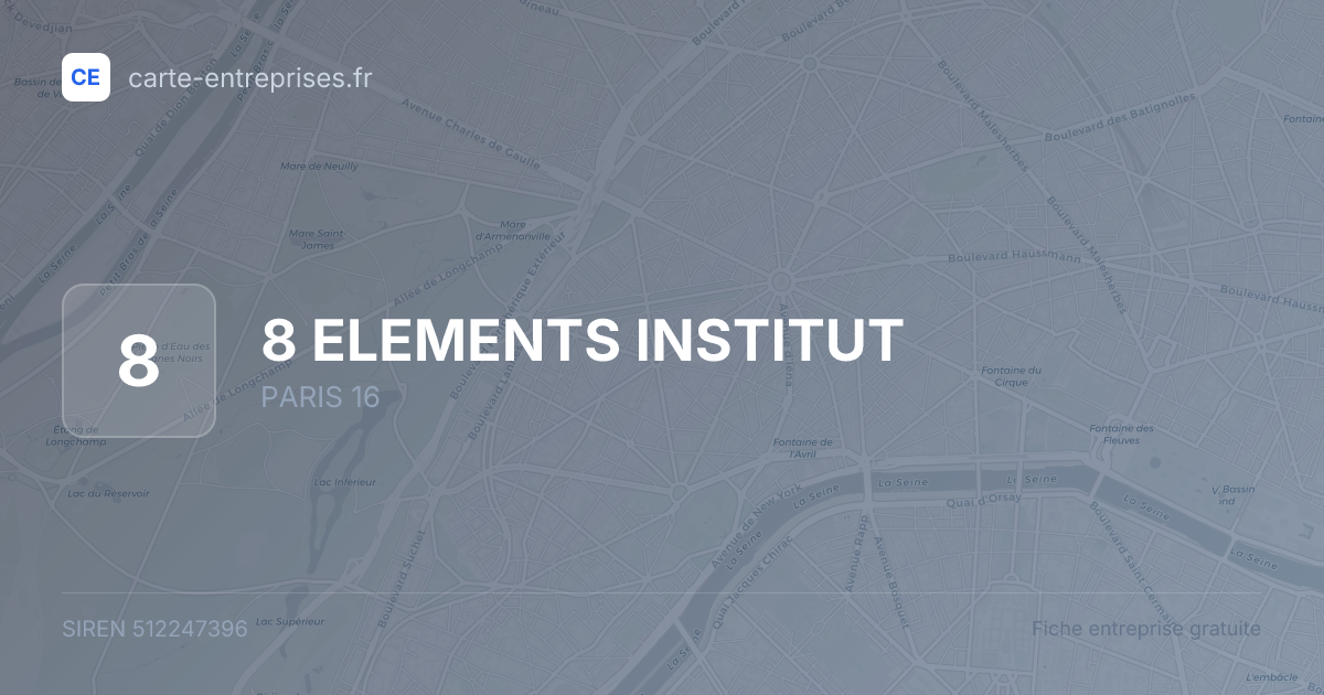 8 ELEMENTS INSTITUT — 512247396 — fiche entreprise