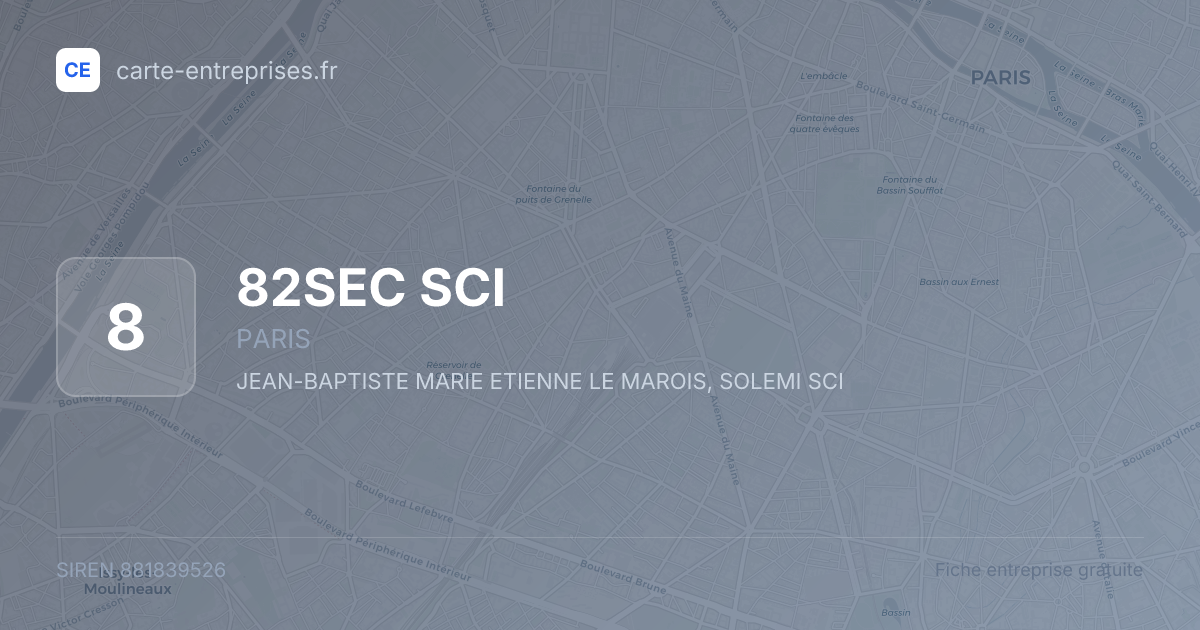 82SEC SCI — 881839526 — fiche entreprise