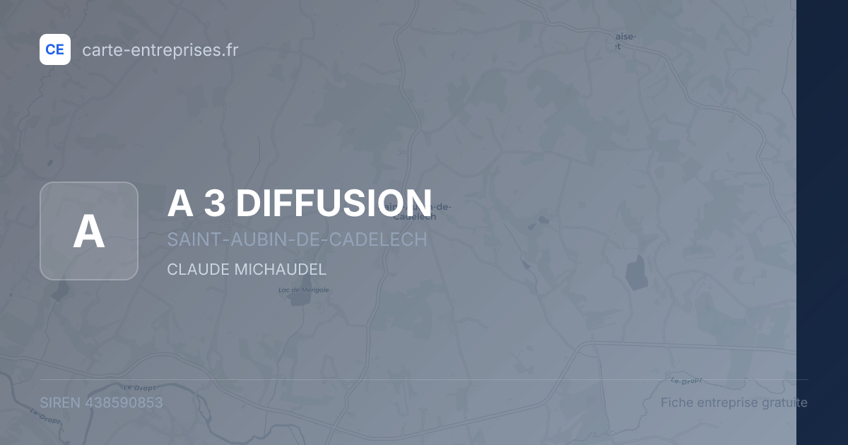 A 3 DIFFUSION — 438590853 — fiche entreprise