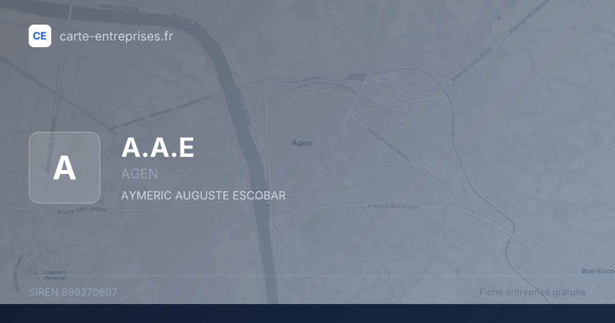 A.A.E — 899270607 — fiche entreprise