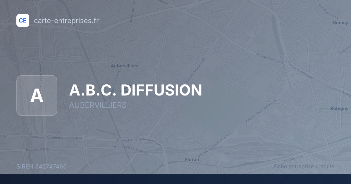 A.B.C. DIFFUSION — 342747466 — fiche entreprise