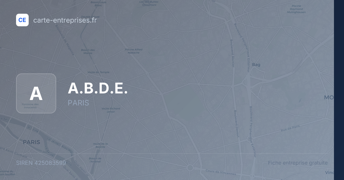 A.B.D.E. — 425083599 — fiche entreprise