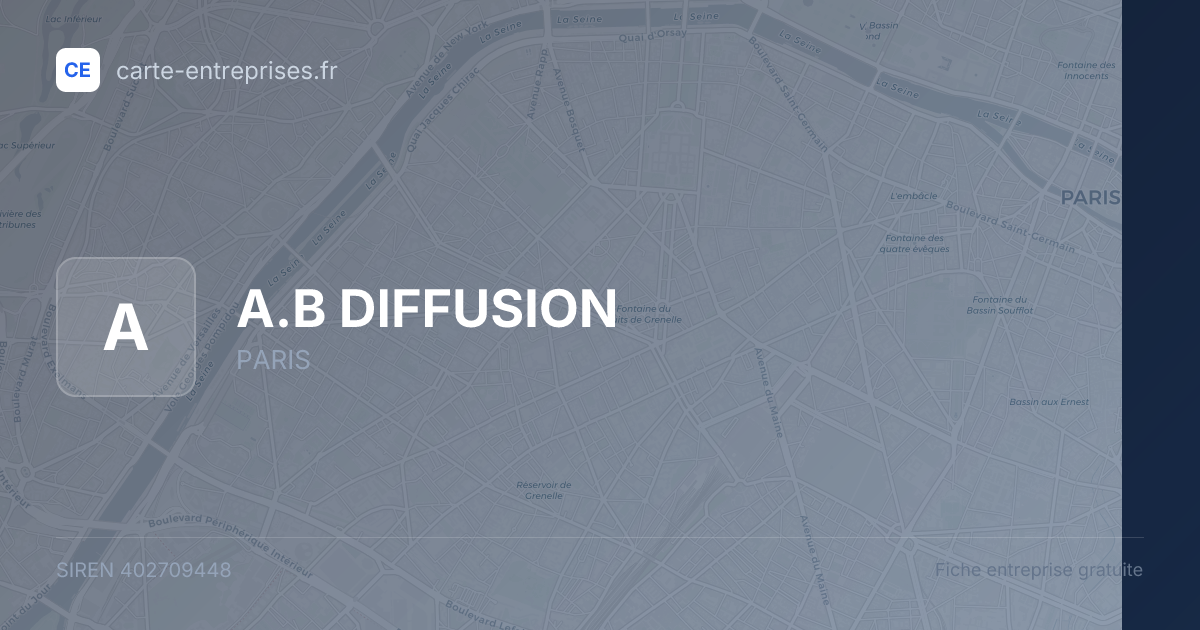A.B DIFFUSION — 402709448 — fiche entreprise
