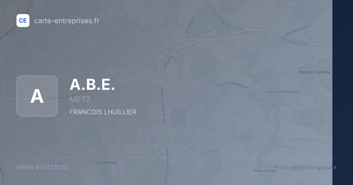 A.B.E. — 402433270 — fiche entreprise