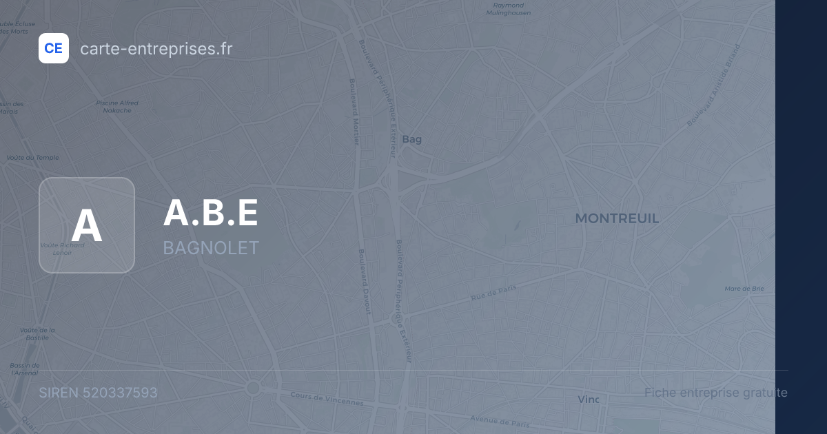 A.B.E — 520337593 — fiche entreprise