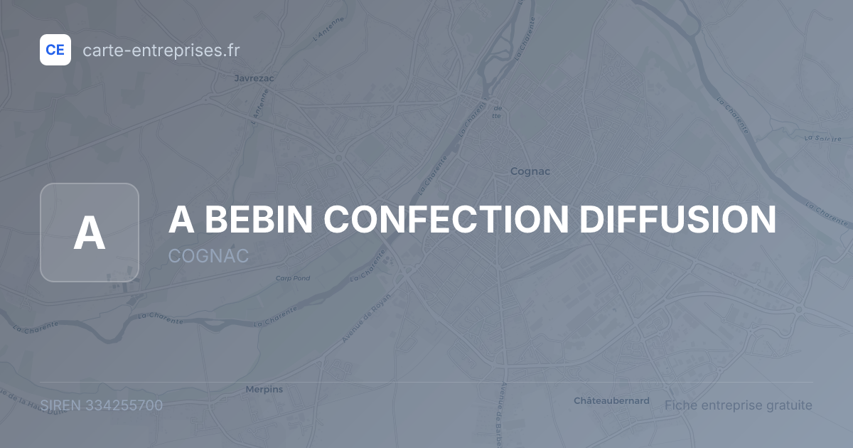 A BEBIN CONFECTION DIFFUSION — 334255700 — fiche entreprise