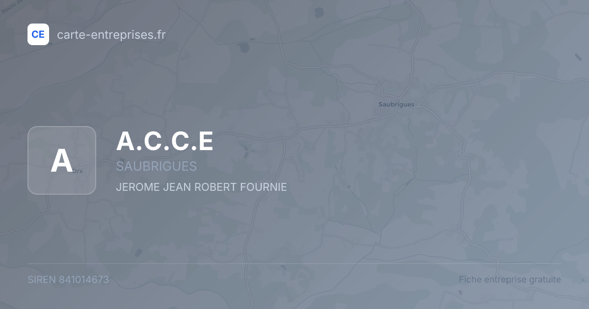 A.C.C.E — 841014673 — fiche entreprise