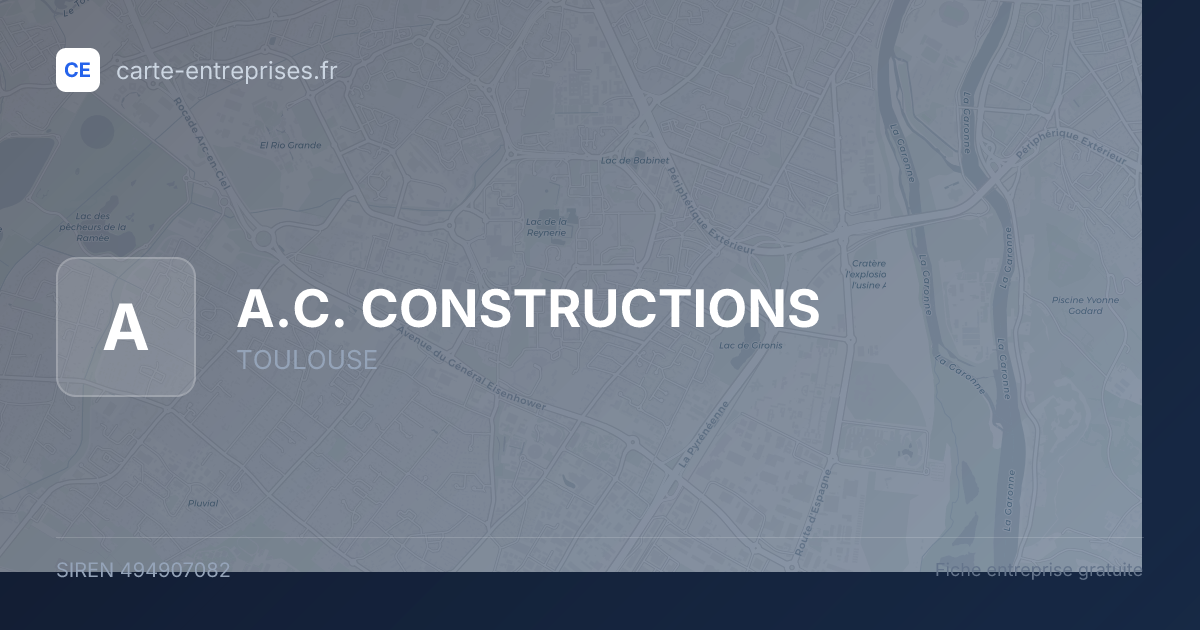 A.C. CONSTRUCTIONS — 494907082 — fiche entreprise