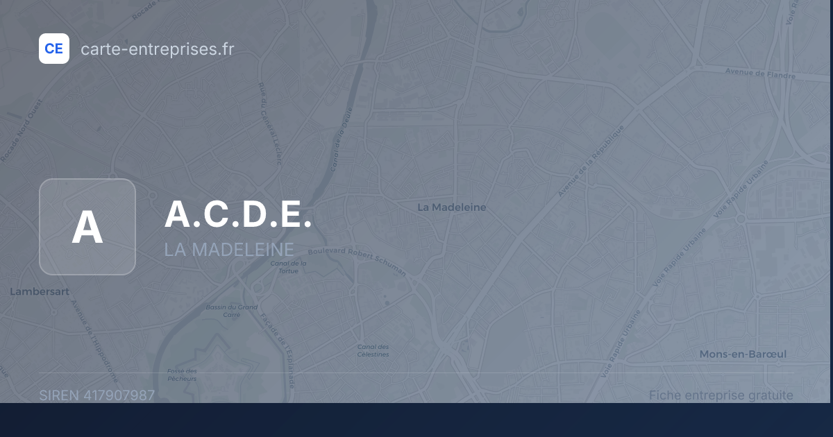 A.C.D.E. — 417907987 — fiche entreprise