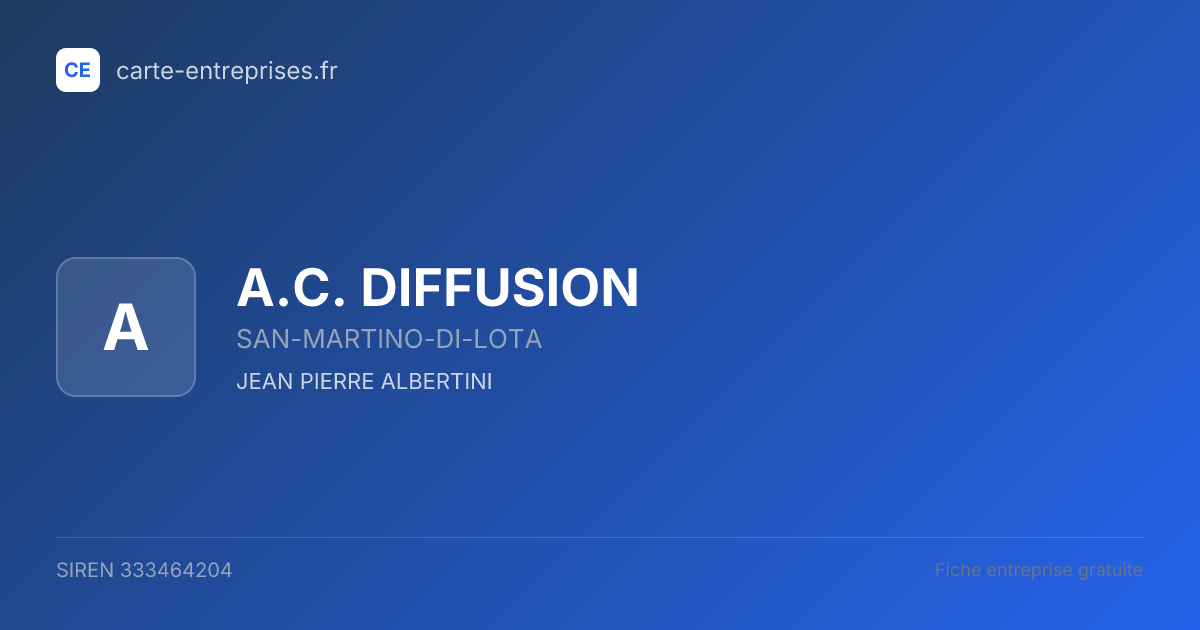 A.C. DIFFUSION — 333464204 — fiche entreprise