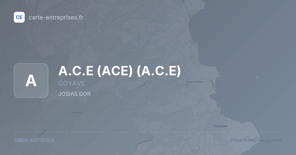 A.C.E (ACE) (A.C.E) — 800131104 — fiche entreprise