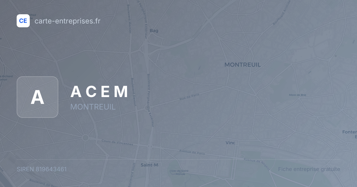 A C E M — 819643461 — fiche entreprise
