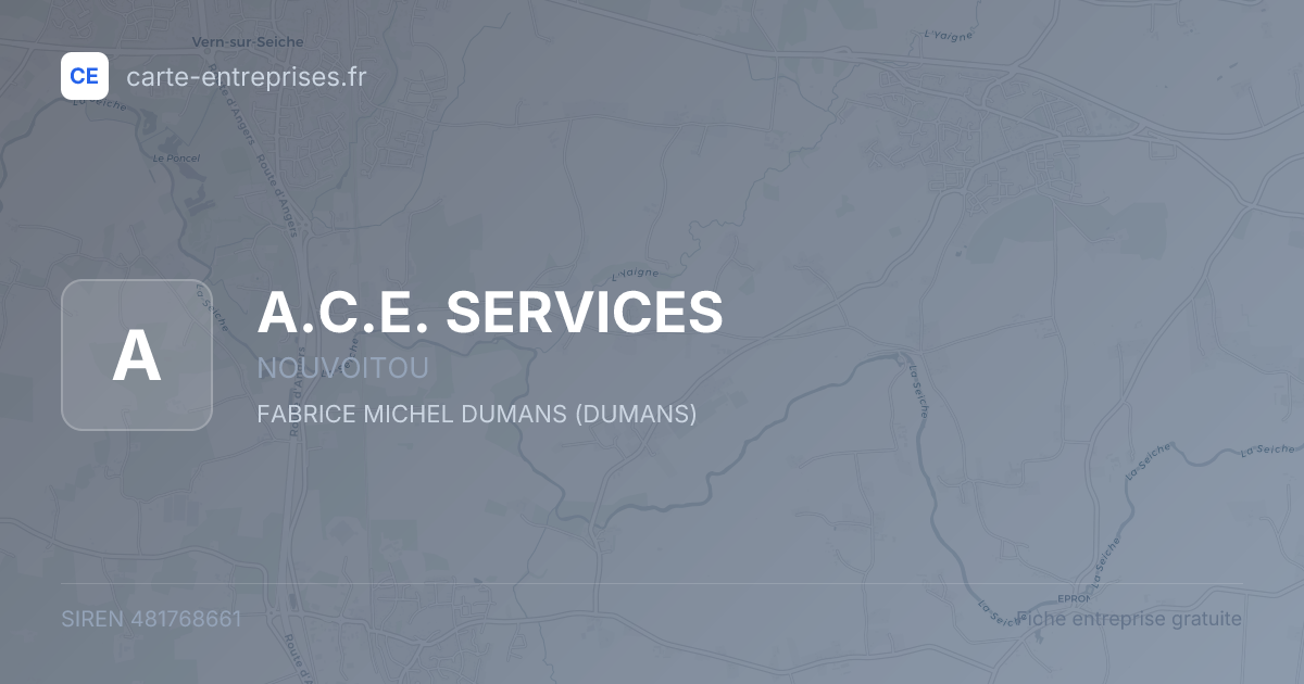 A.C.E. SERVICES — 481768661 — fiche entreprise