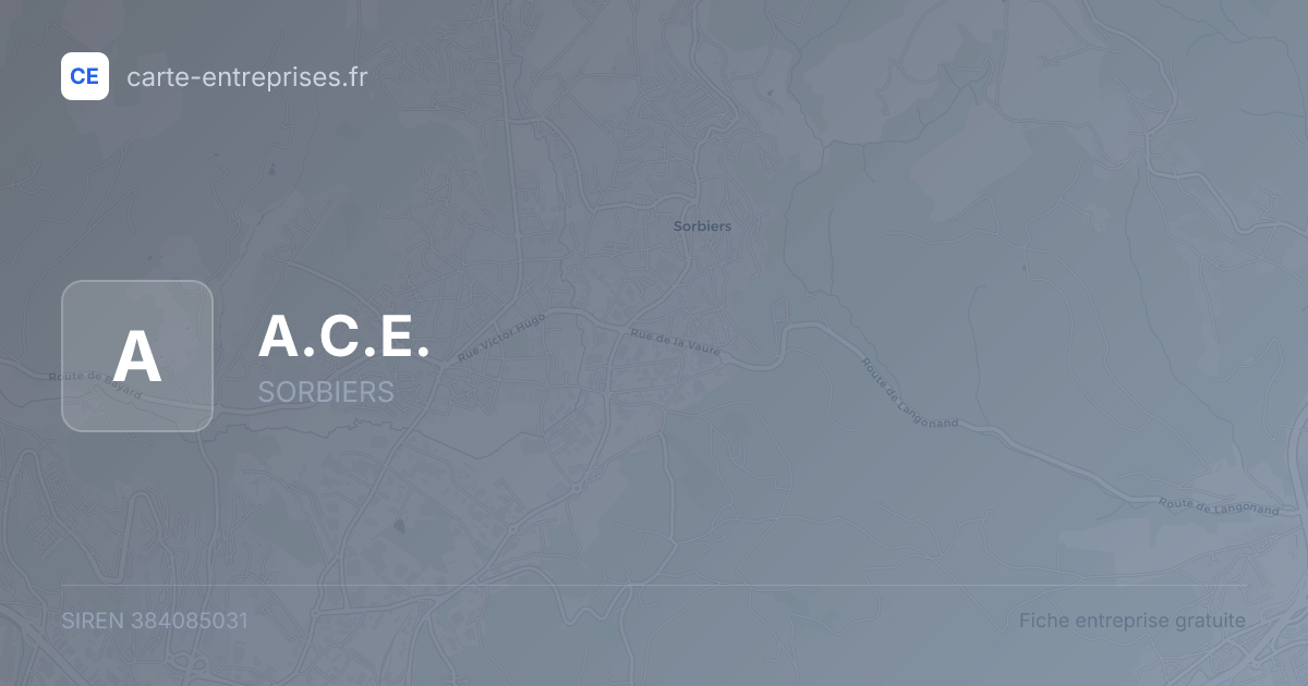 A.C.E. — 384085031 — fiche entreprise