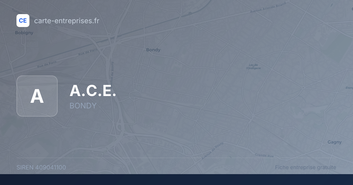 A.C.E. — 409041100 — fiche entreprise