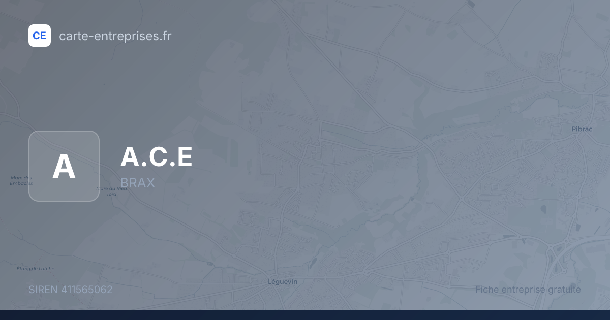 A.C.E — 411565062 — fiche entreprise