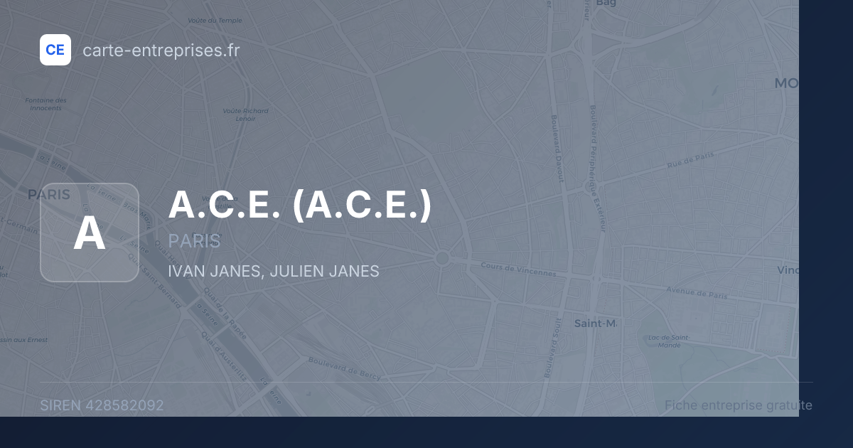 A.C.E. — 428582092 — fiche entreprise