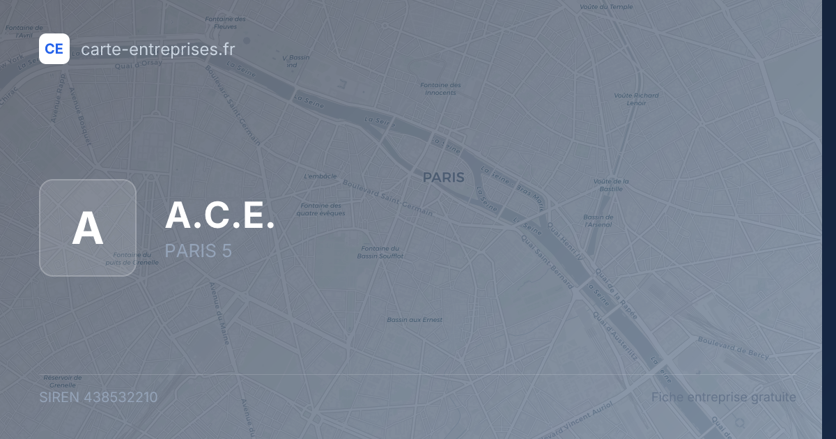 A.C.E. — 438532210 — fiche entreprise