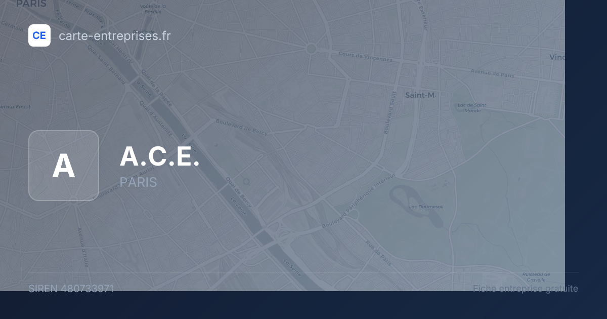 A.C.E. — 480733971 — fiche entreprise