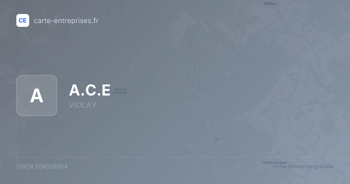 A.C.E — 504936964 — fiche entreprise