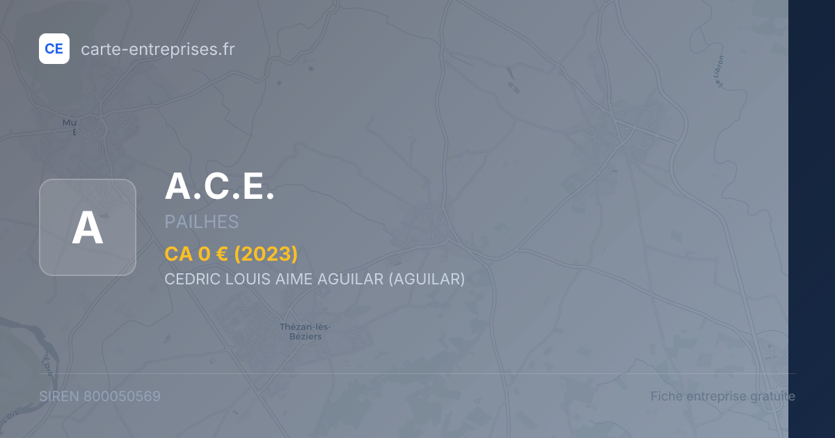 A.C.E. — 800050569 — fiche entreprise