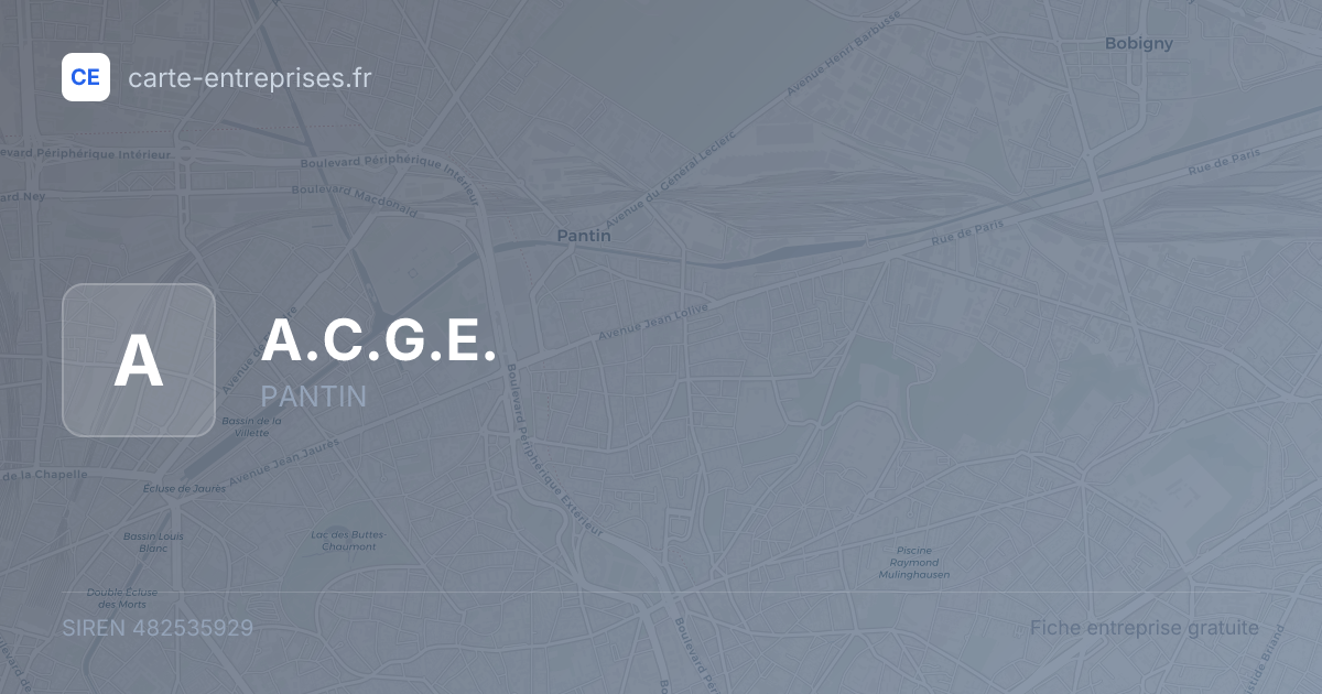 A.C.G.E. — 482535929 — fiche entreprise