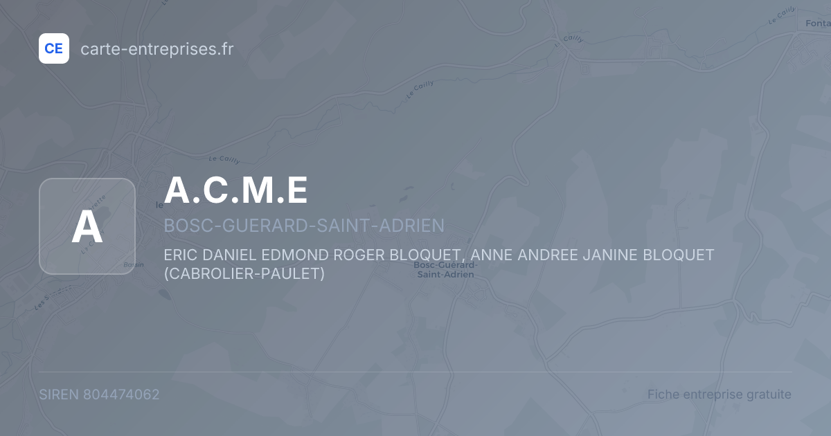A.C.M.E — 804474062 — fiche entreprise