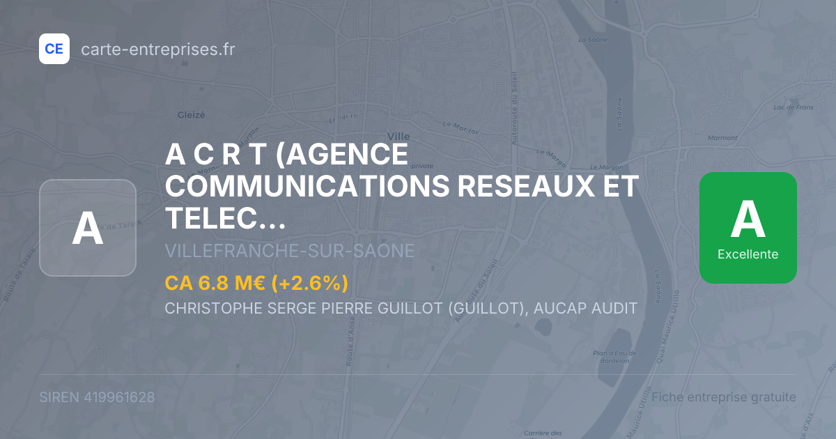 A C R T (AGENCE COMMUNICATIONS RESEAUX ET TELECOM - TOTEM) — 419961628 — fiche entreprise