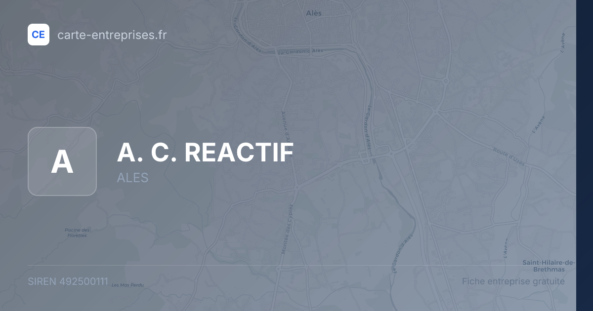 A. C. REACTIF — 492500111 — fiche entreprise