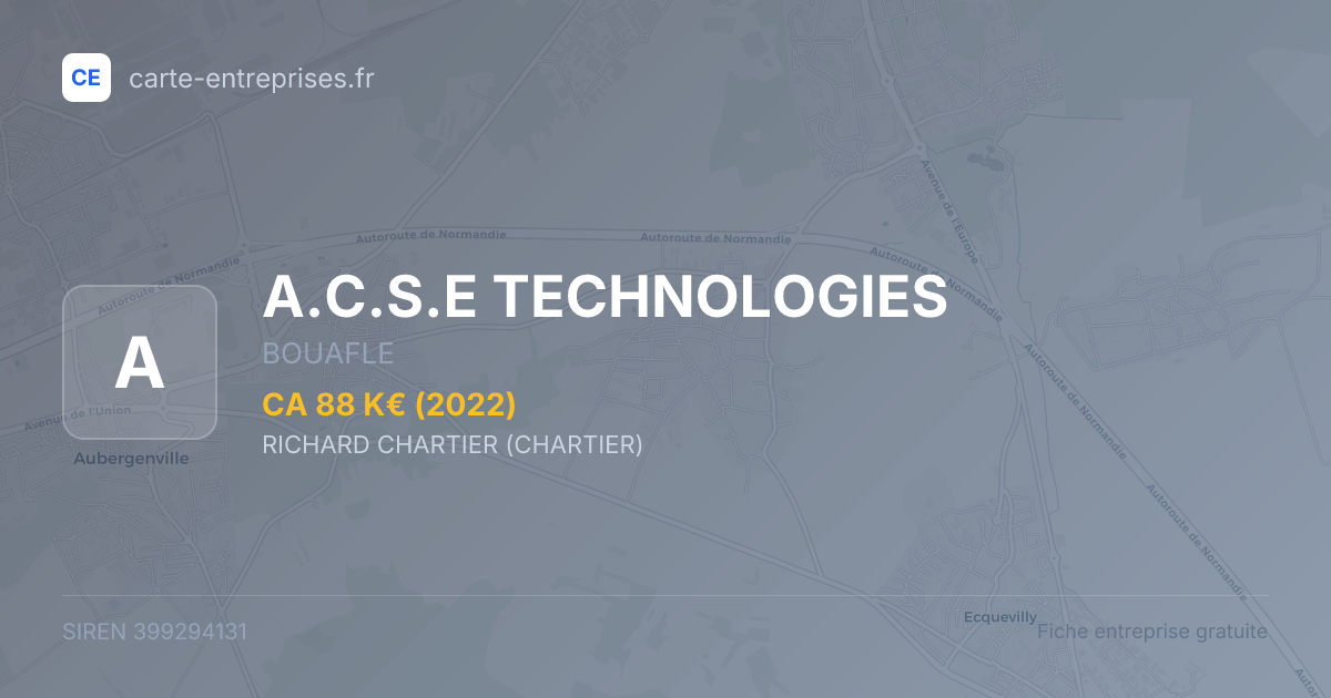 A.C.S.E TECHNOLOGIES — 399294131 — fiche entreprise