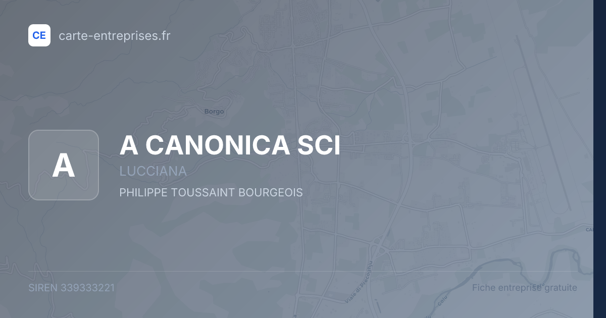 A CANONICA SCI — 339333221 — fiche entreprise