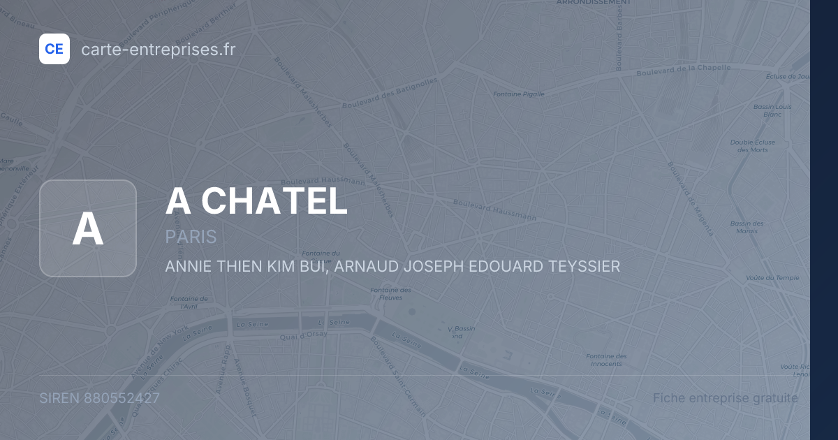 A CHATEL — 880552427 — fiche entreprise