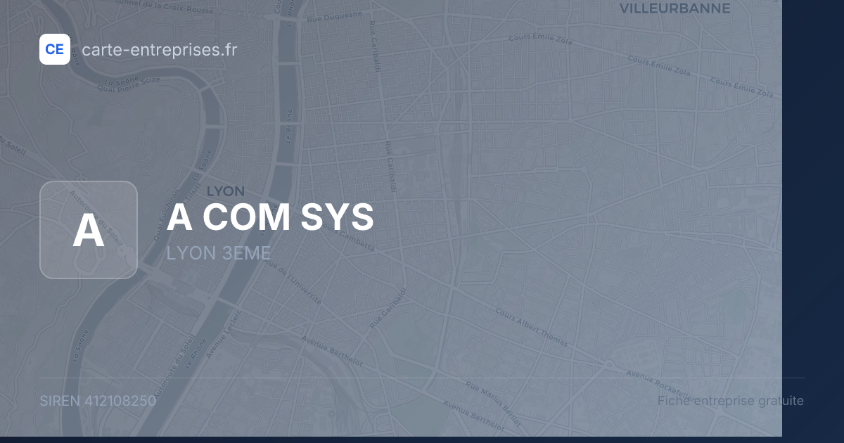 A COM SYS — 412108250 — fiche entreprise