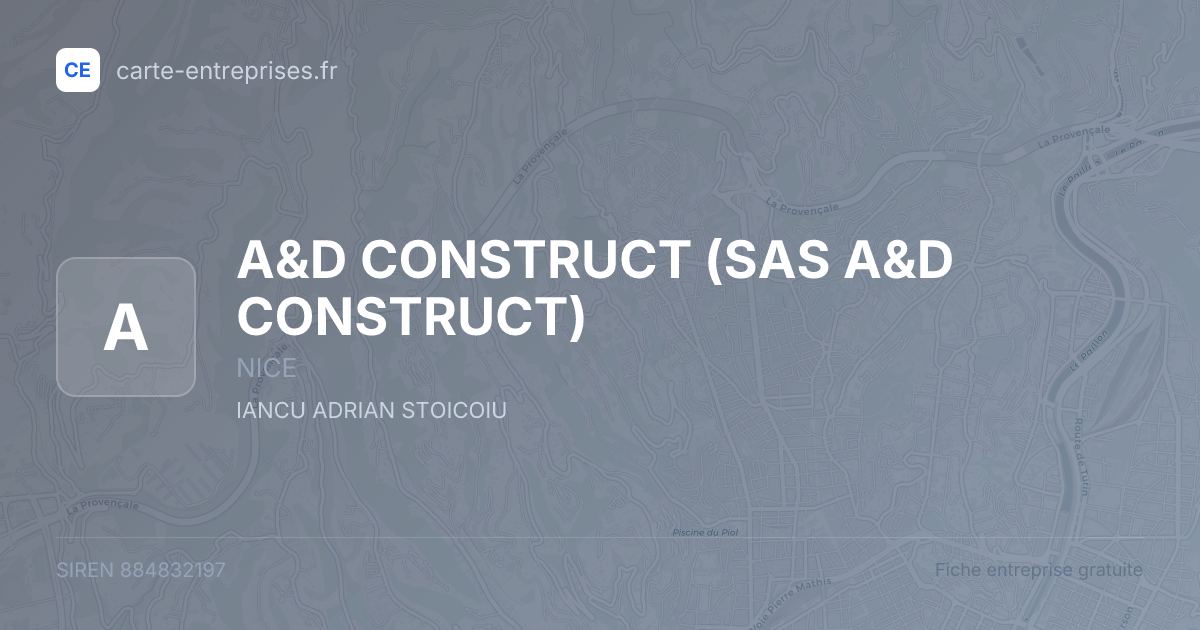 A&D CONSTRUCT (SAS A&D CONSTRUCT) — 884832197 — fiche entreprise