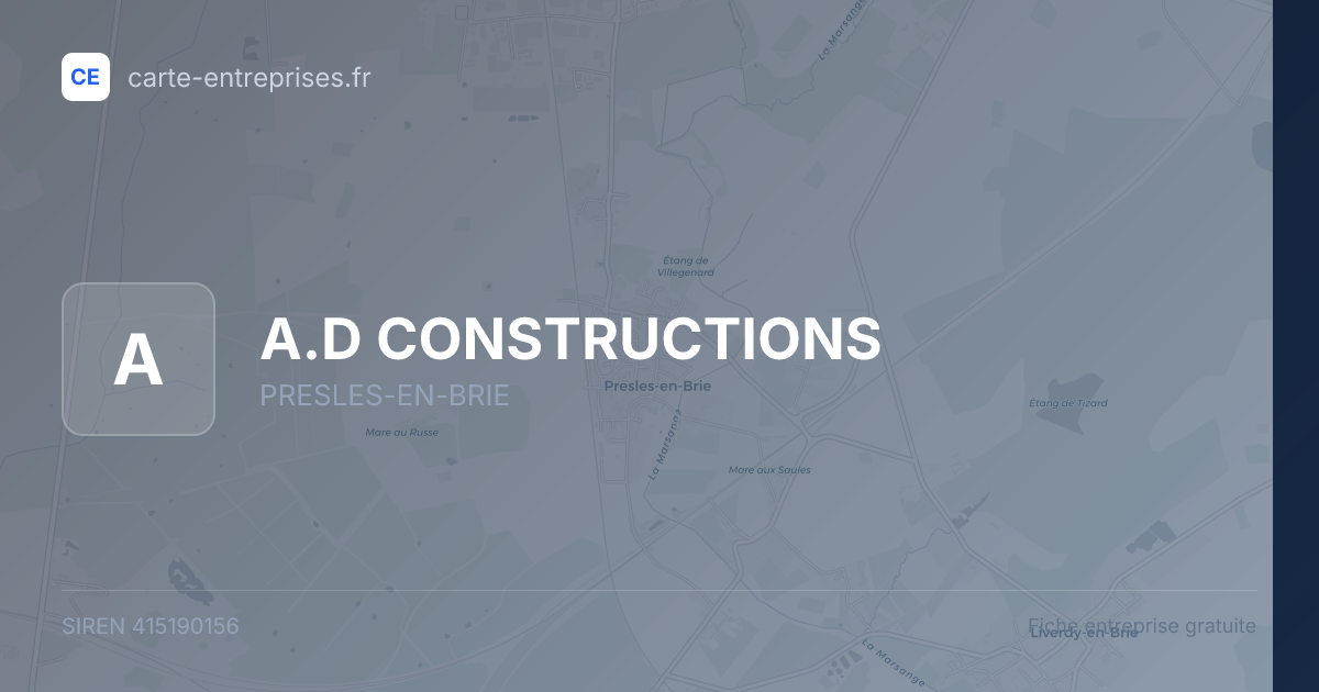 A.D CONSTRUCTIONS — 415190156 — fiche entreprise