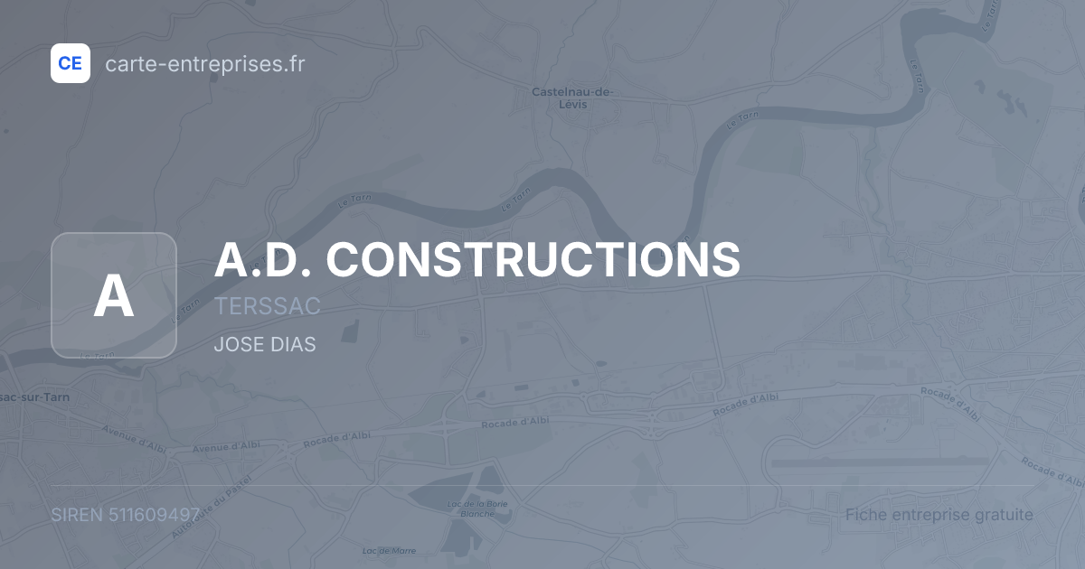 A.D. CONSTRUCTIONS — 511609497 — fiche entreprise