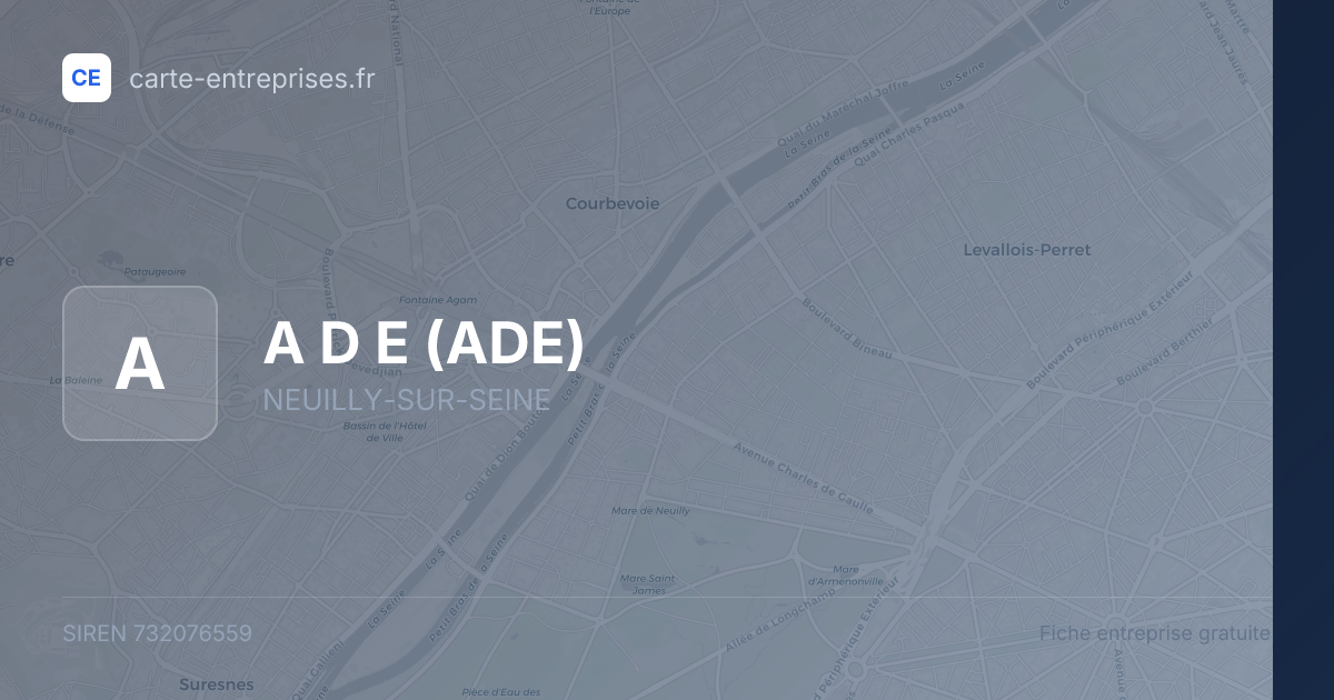 A D E (ADE) — 732076559 — fiche entreprise