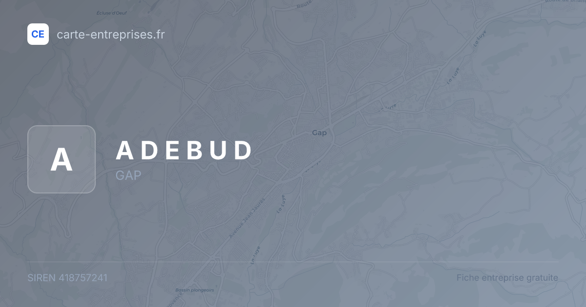 A D E B U D — 418757241 — fiche entreprise