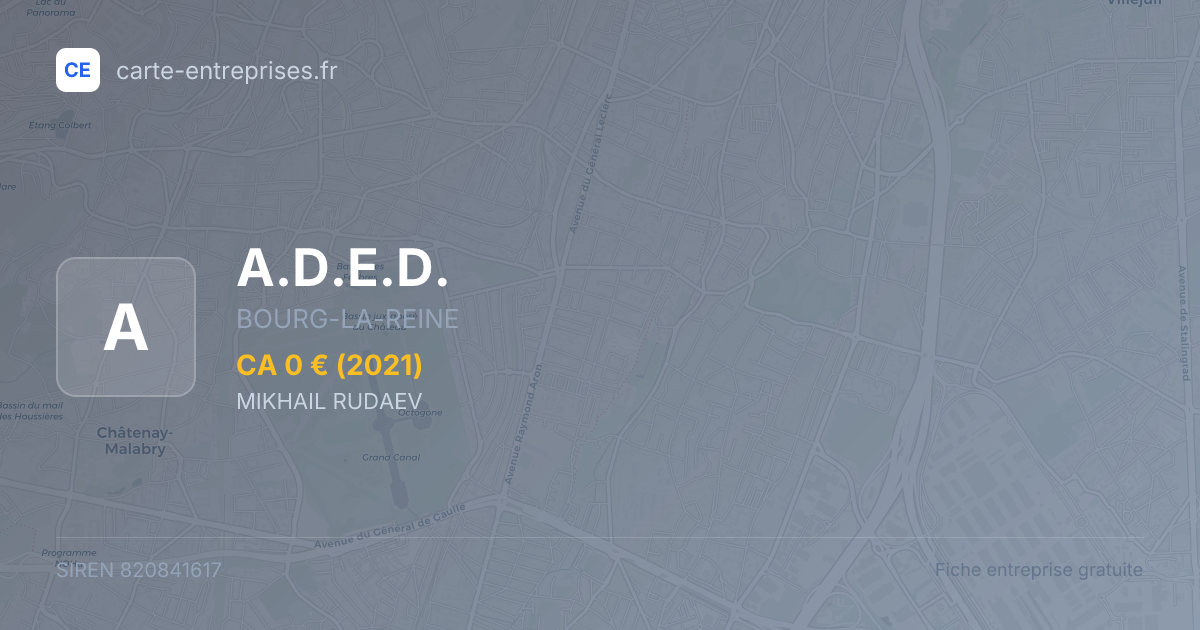 A.D.E.D. — 820841617 — fiche entreprise