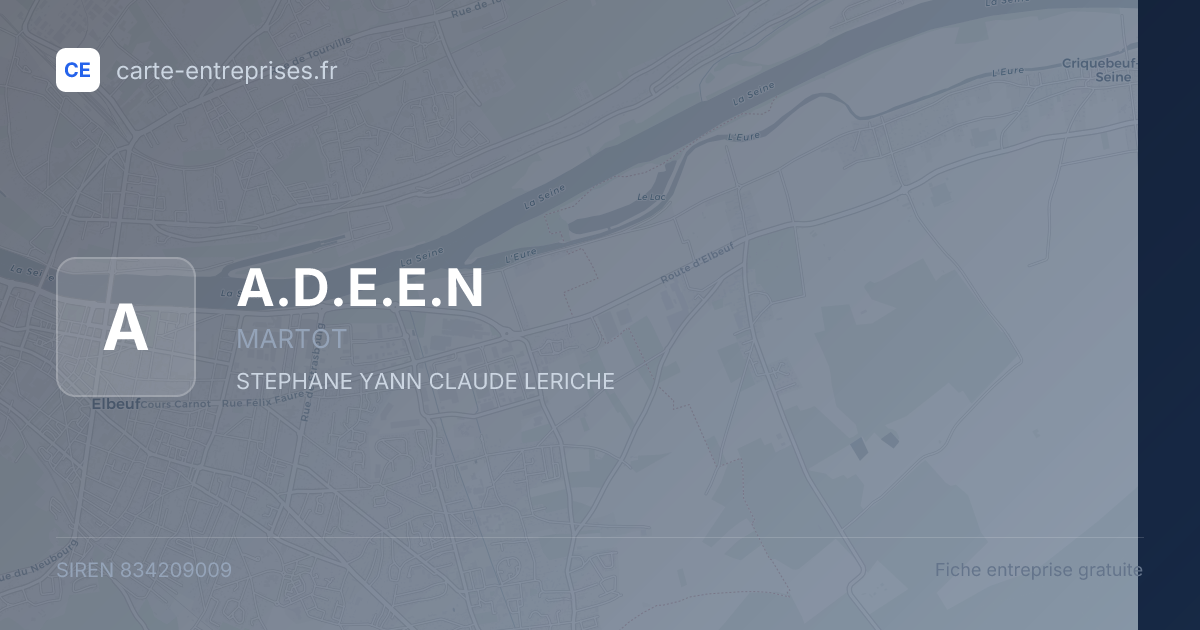 A.D.E.E.N — 834209009 — fiche entreprise