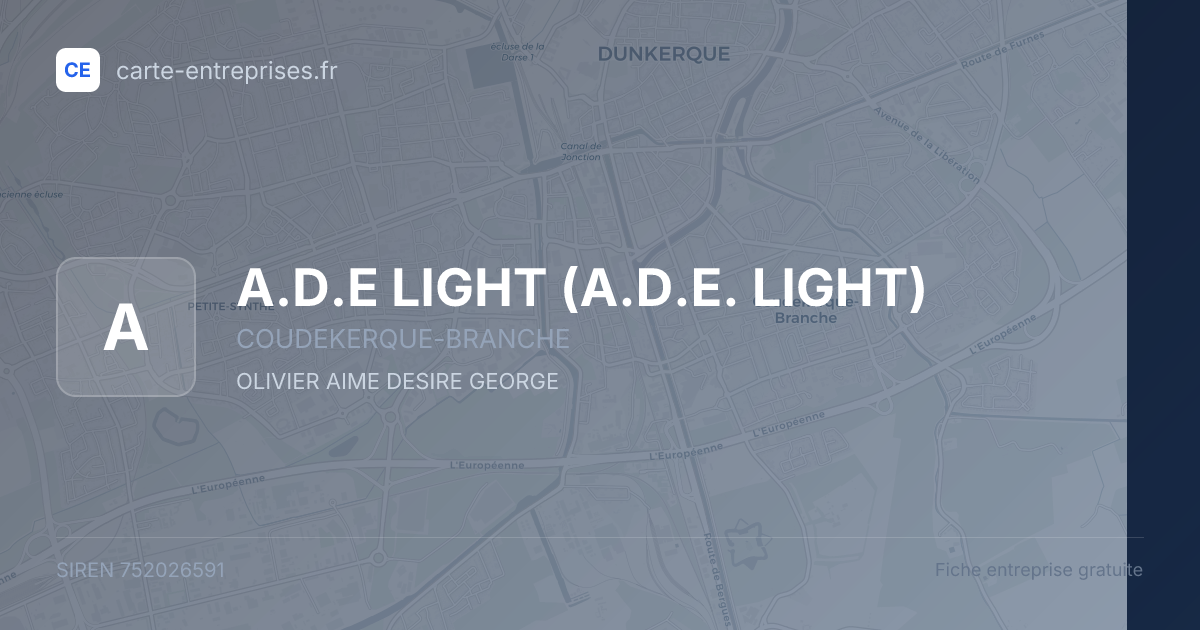 A.D.E LIGHT (A.D.E. LIGHT) — 752026591 — fiche entreprise