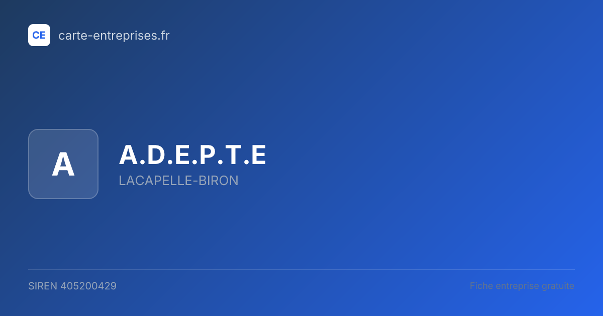 A.D.E.P.T.E — 405200429 — fiche entreprise
