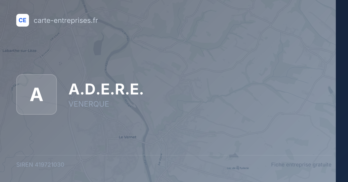 A.D.E.R.E. — 419721030 — fiche entreprise