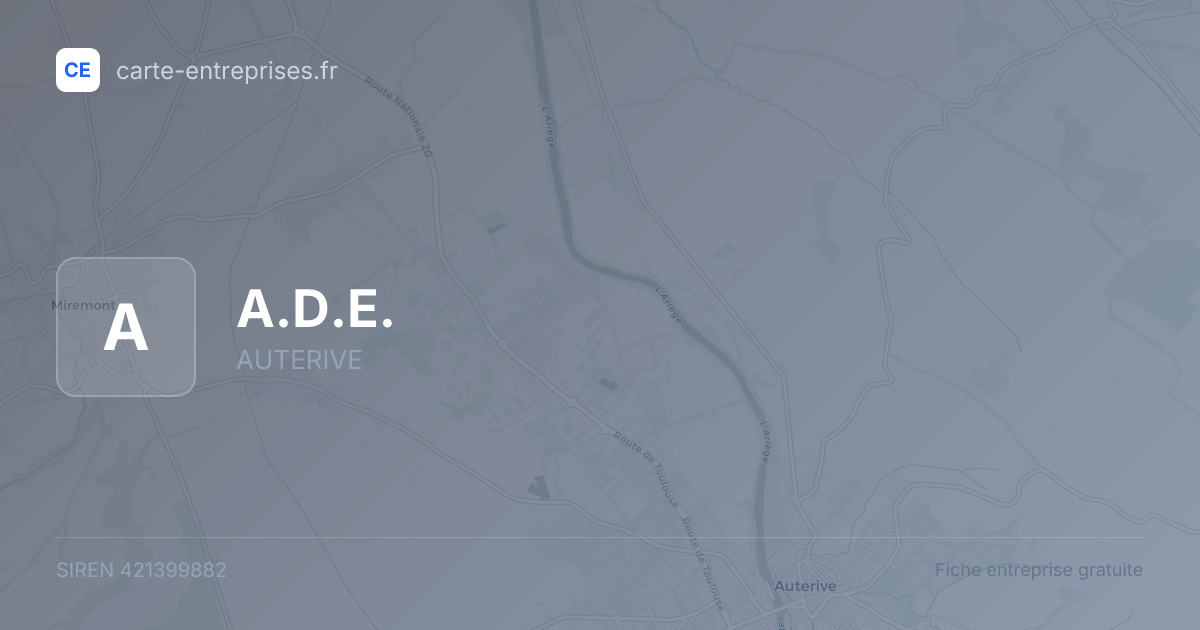 A.D.E. — 421399882 — fiche entreprise