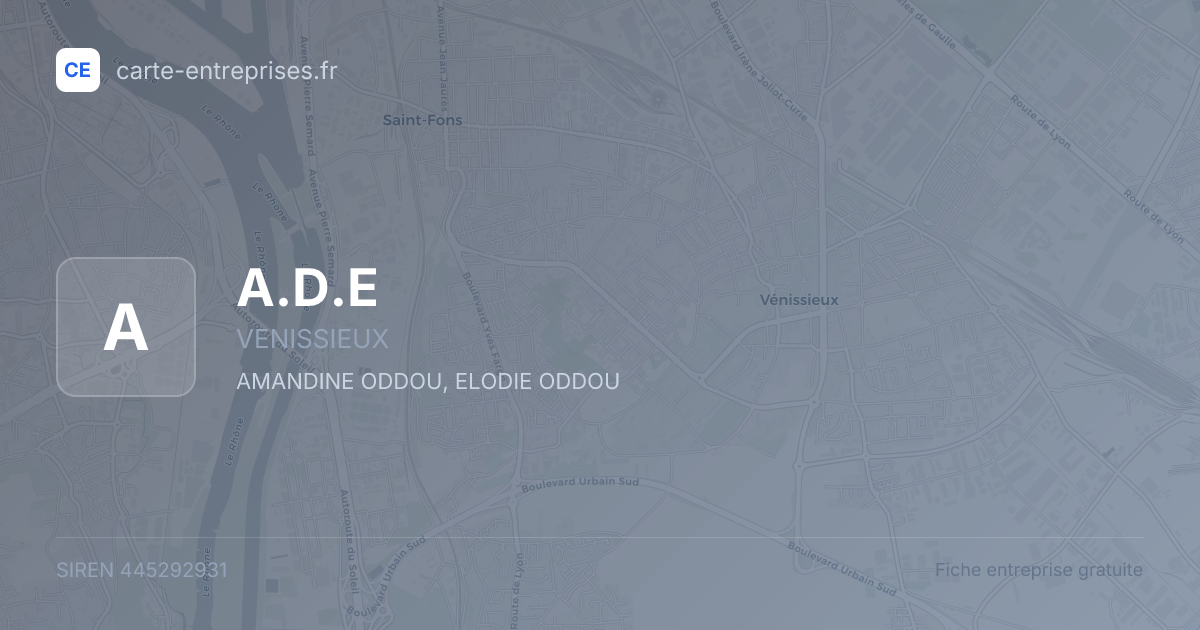 A.D.E — 445292931 — fiche entreprise