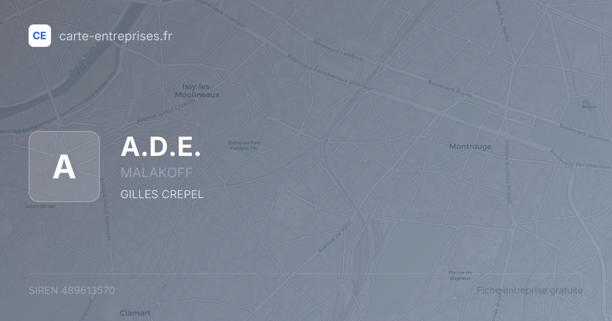 A.D.E. — 489613570 — fiche entreprise