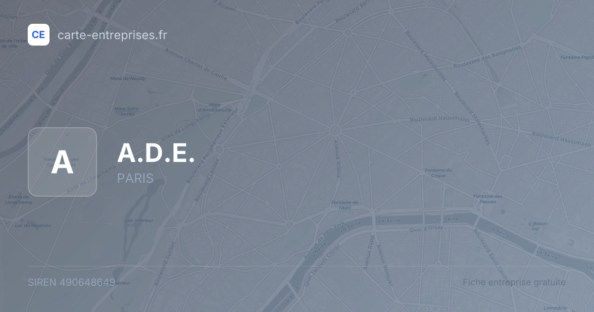 A.D.E. — 490648649 — fiche entreprise